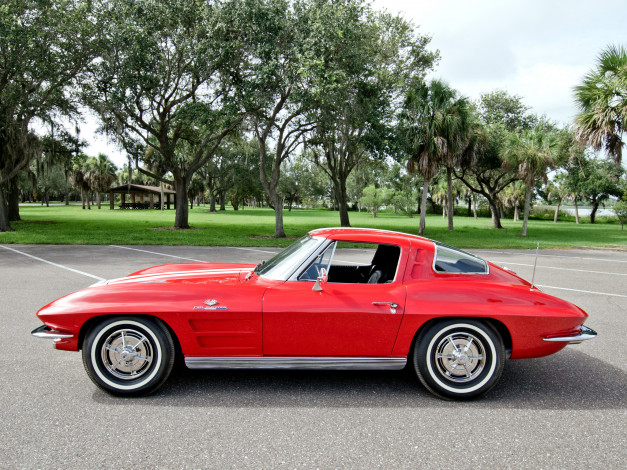 Обои картинки фото corvette sting ray z06 1963, автомобили, corvette, z06, 1963, red, sting, ray
