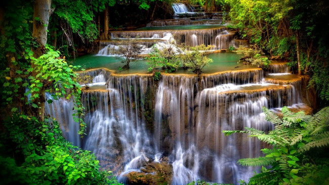 Обои картинки фото природа, водопады, водопад, поток, вода