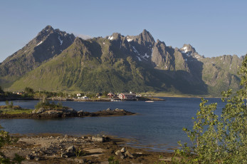 Картинка lofoten норвегия природа реки озера озеро горы