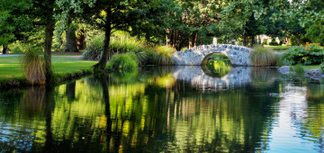 Картинка природа парк мостик пруд
