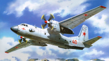 Картинка ан 26 авиация 3д рисованые graphic советский военно-транспортный