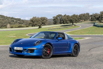 Картинка автомобили porsche 911 синий 2015г 991 gts targa 4