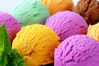 Картинка еда мороженое +десерты шарики разноцветные