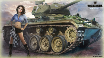 обоя видео игры, мир танков , world of tanks, tanks, action, of, world, игра, онлайн, арт, девушка, танков, мир