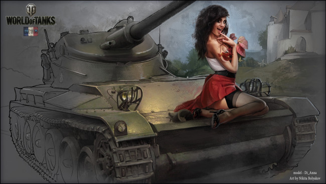 Обои картинки фото видео игры, мир танков , world of tanks, арт, девушка, action, игра, танков, мир, tanks, онлайн, of, world