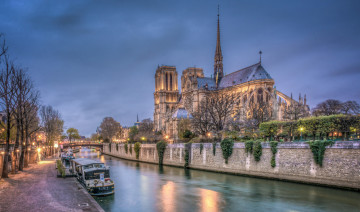 Картинка cath& 233 drale+notre-dame+de+paris +france города париж+ франция мост собор река