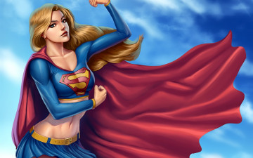 Картинка рисованное комиксы девушка взгляд фон супермен