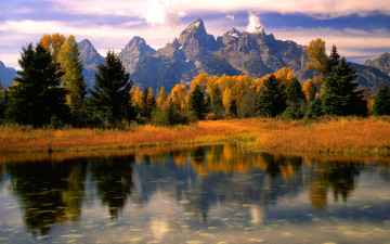 Картинка природа пейзажи озеро лес горы