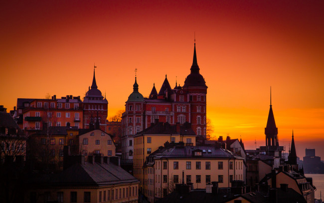 Обои картинки фото stockholm,  sweden, города, стокгольм , швеция, рассвет