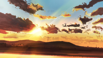Картинка аниме пейзажи +природа небо