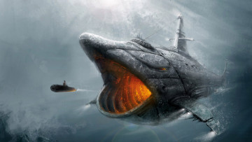 Картинка фэнтези корабли корабль акула