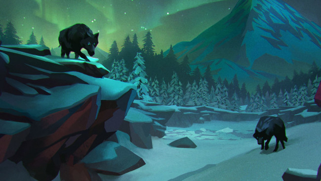 Обои картинки фото видео игры, the long dark, волки, горы, лес, снег, лед