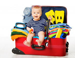 Картинка разное дети ребенок вещи чемодан