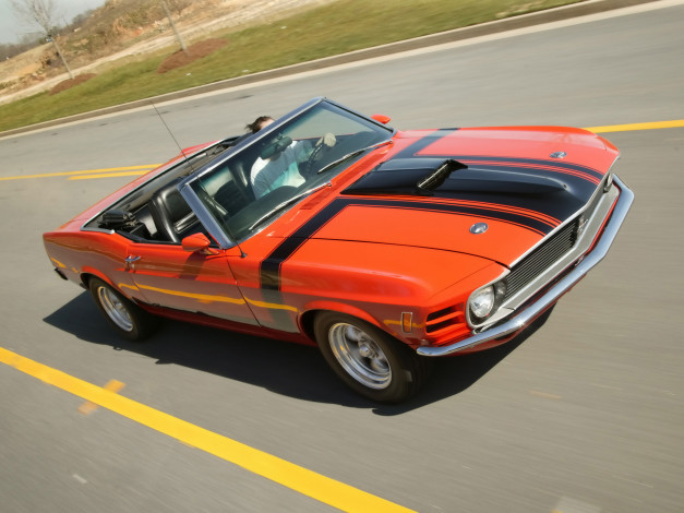 Обои картинки фото 1970, ford, mustang, convertible, автомобили