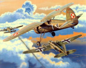 Картинка pzl 1c 09 1939 kapit opulski авиация 3д рисованые graphic