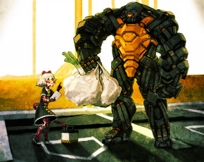 Картинка аниме weapon blood technology аккумулятор робот девушка покупки