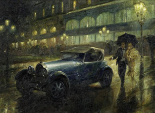 Картинка рисованные alan fearnley ретро машины