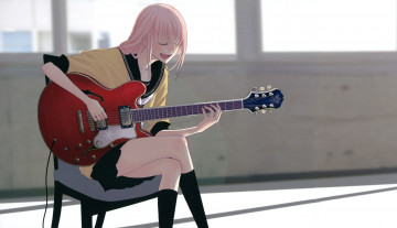 Картинка аниме vocaloid megurine luka guitar