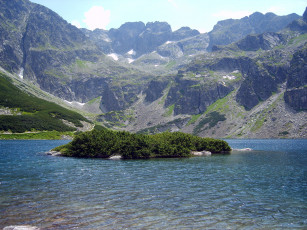 Картинка природа реки озера горы озеро островок
