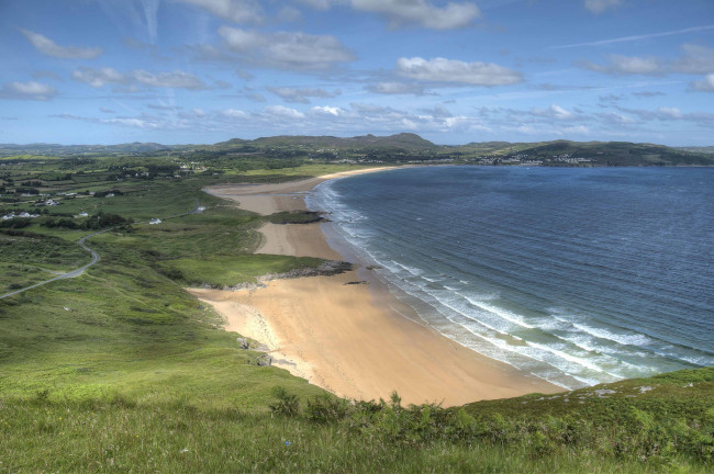 Обои картинки фото природа, побережье, ирландия, море, залив, пляж, волны