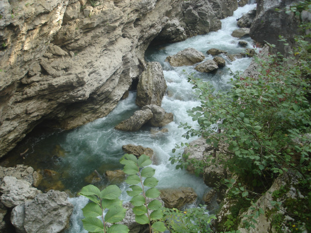 Обои картинки фото река белая, природа, вода, кавказ