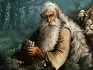 Картинка леший фэнтези существа дух леса лесной человек старик сказка