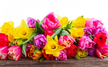 Картинка цветы разные+вместе тюльпаны colorful bouquet flowers tulips