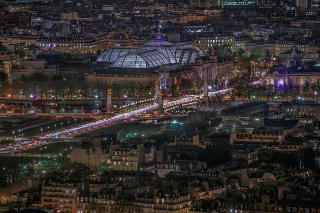 Обои картинки фото grand palais des beaux-arts, города, париж , франция, простор