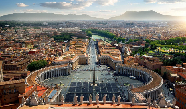 Обои картинки фото города, рим,  ватикан , италия, площадь, панорама