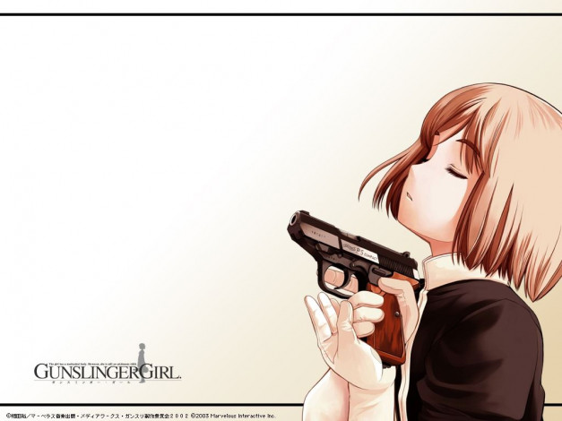 Обои картинки фото gunslinger, girl, аниме, gun, slinger