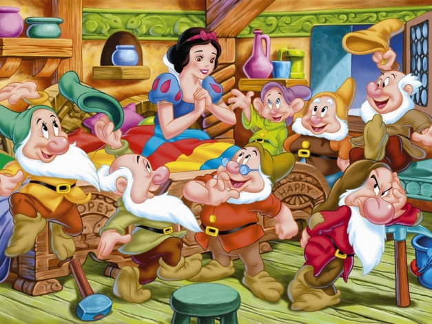 Обои картинки фото мультфильмы, snow, white, and, the, seven, dwarfs, disney, белоснежка, гномы