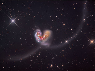 Картинка ngc 4038 4039 космос галактики туманности