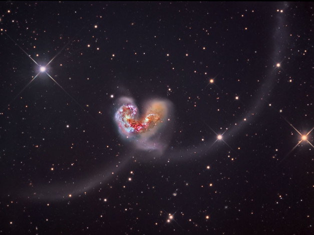 Обои картинки фото ngc, 4038, 4039, космос, галактики, туманности