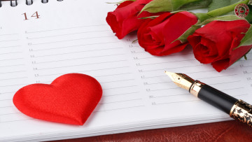 Картинка праздничные день св валентина сердечки любовь розы цветы сердце сердечко ежедневник паркер