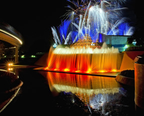 Картинка города диснейленд штат флорида сша фейерверк шоу представление зрелище иллюминация фонтан