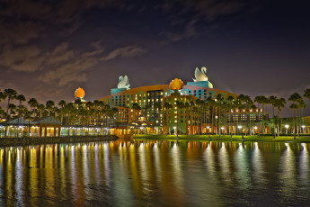 Картинка города диснейленд отель парк диснея отражение америка штат флорида