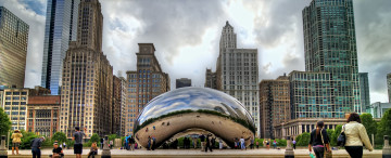 Картинка города Чикаго сша hdr панорама