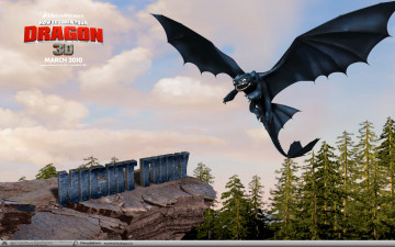 обоя мультфильмы, how to train your dragon, полет