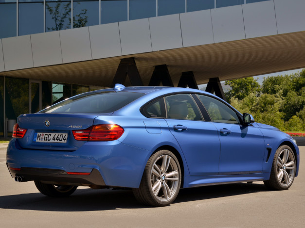 Обои картинки фото автомобили, bmw, 428i, синий, 2014г, f36, package, sport, gran, coupе, m