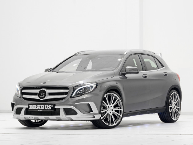 Обои картинки фото автомобили, mercedes-benz, brabus, серый, 2014г, x156, gla-klasse