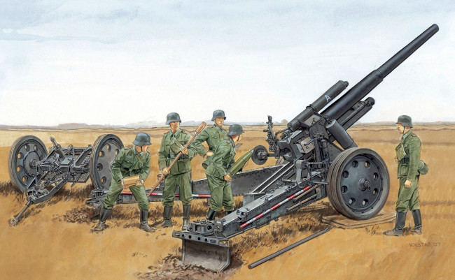 Обои картинки фото рисованные, армия, солдаты, пушка