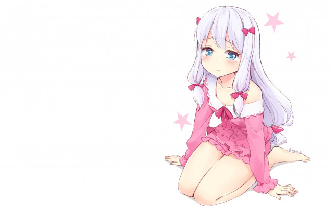 Обои картинки фото аниме, eromanga-sensei, фон, взгляд, девушка