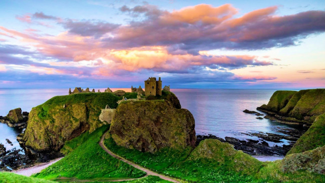 Обои картинки фото dunnottar castle, aberdeenshire, scotland, города, замки англии, dunnottar, castle