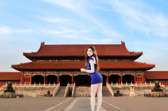 Картинка девушки kiki+hsieh пагода азиатка платье мини