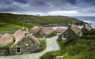 обоя blackhouse village, isle of lewis, scotland, города, - панорамы, blackhouse, village, isle, of, lewis