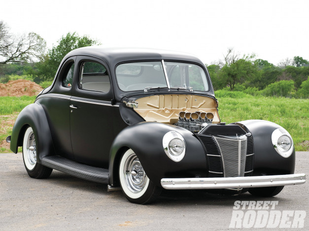 Обои картинки фото 1940, ford, deluxe, coupe, автомобили, custom, classic, car