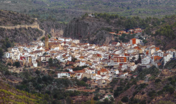 Картинка испания валенсия города панорамы дома панорама chulilla spain