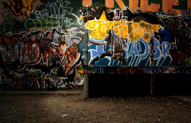 Обои картинки фото -Unsort Креатив, девушки, unsort, креатив, респиратор, граффити