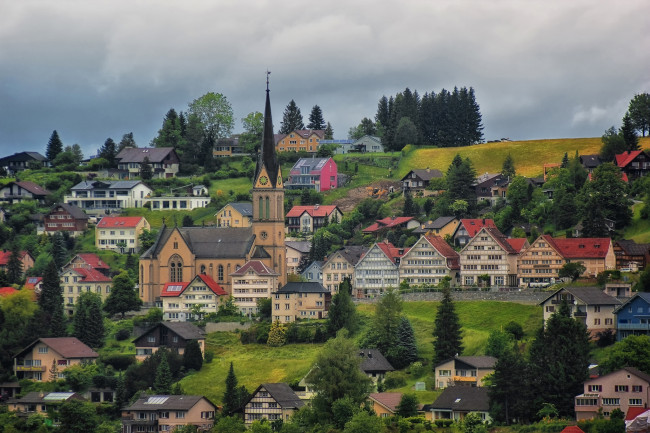 Обои картинки фото города, панорамы, швейцария, вальд