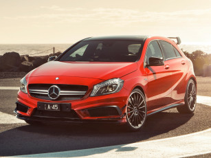 обоя автомобили, mercedes-benz, au-spec, edition, 1, a, 45, amg, красный, 2013г, w176